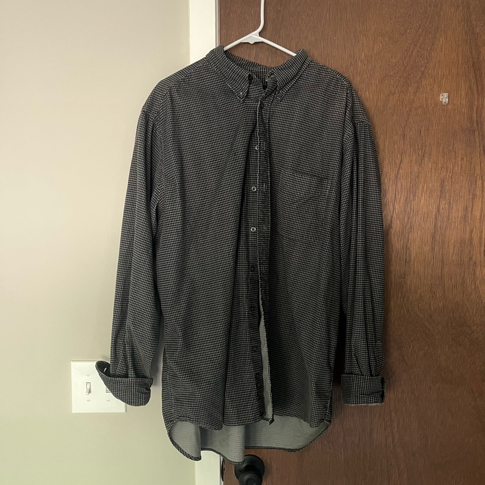 Eddie Bauer Black Casual Button Down Shirt Relaxed Fit